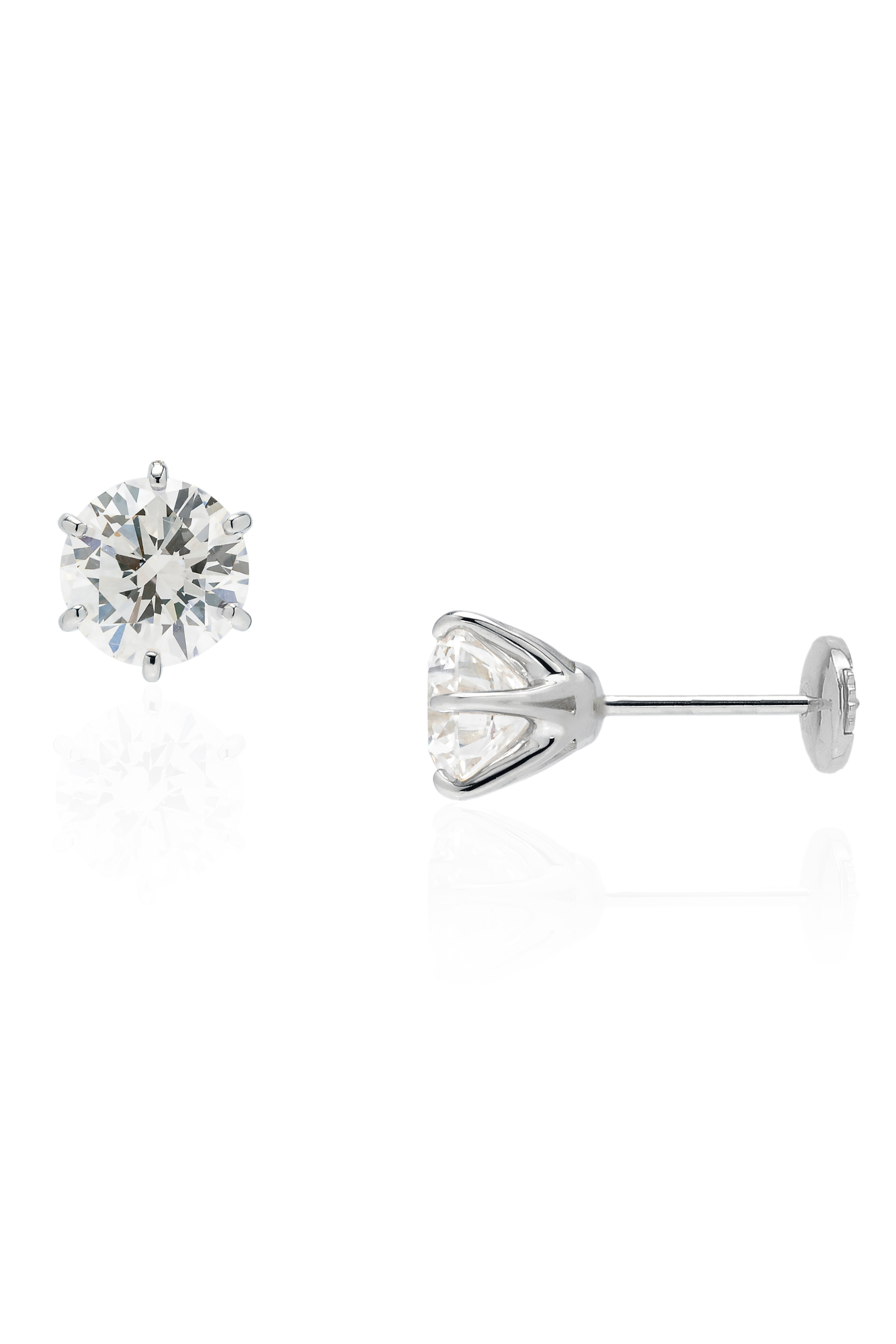 1.0カラットラウンドブリリアントピアス