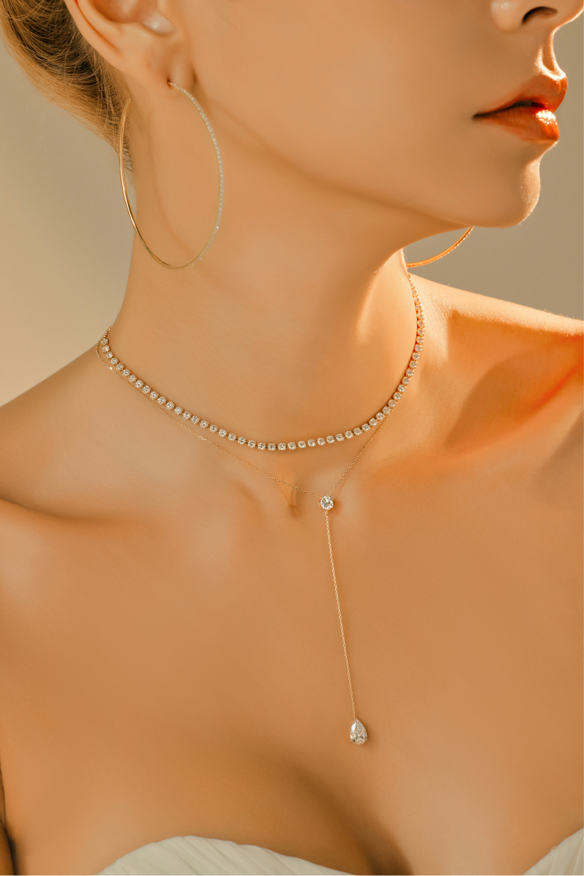 【NEW COLOR】ペアシェイプダイヤモンドネックレス