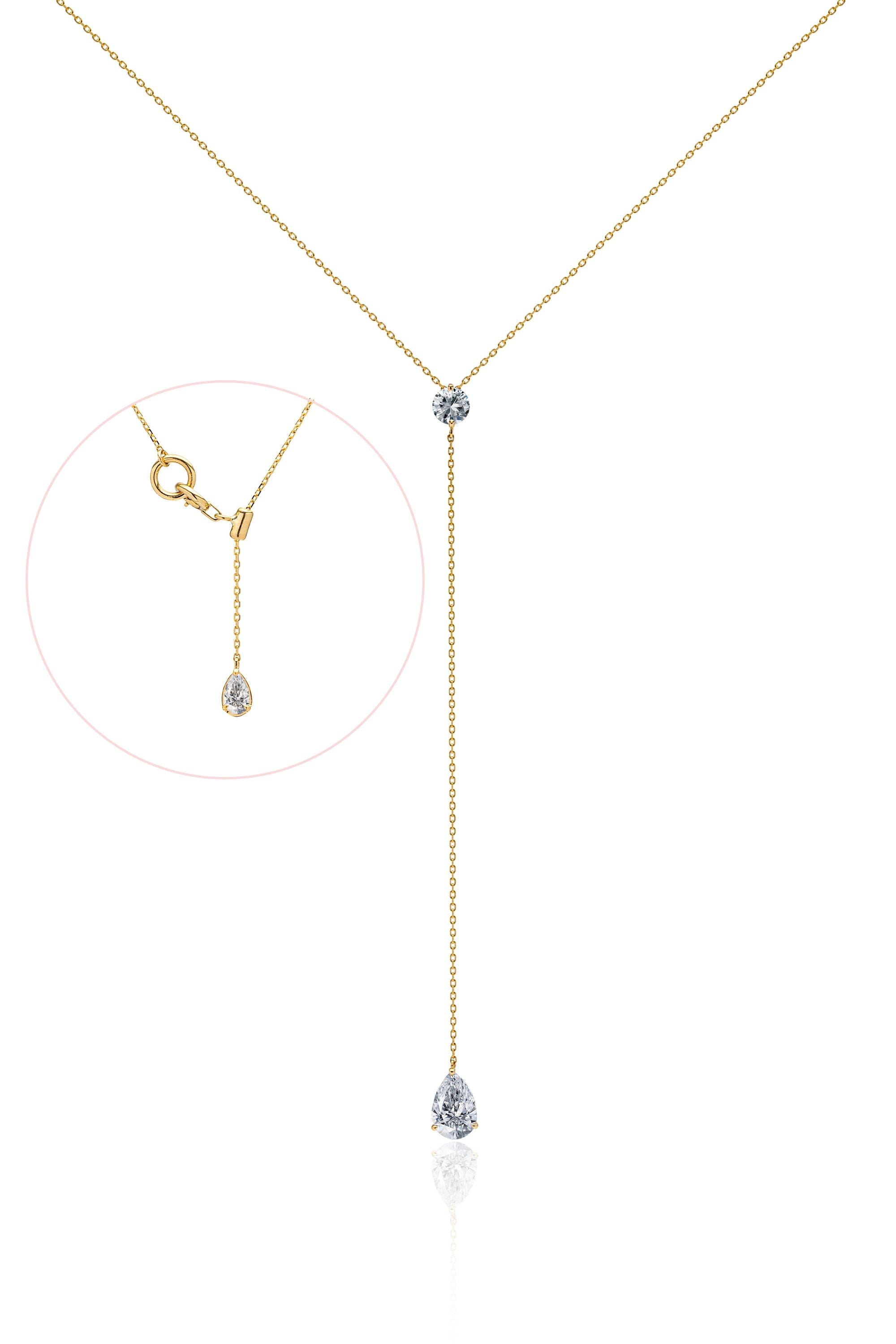 【NEW COLOR】ペアシェイプダイヤモンドネックレス