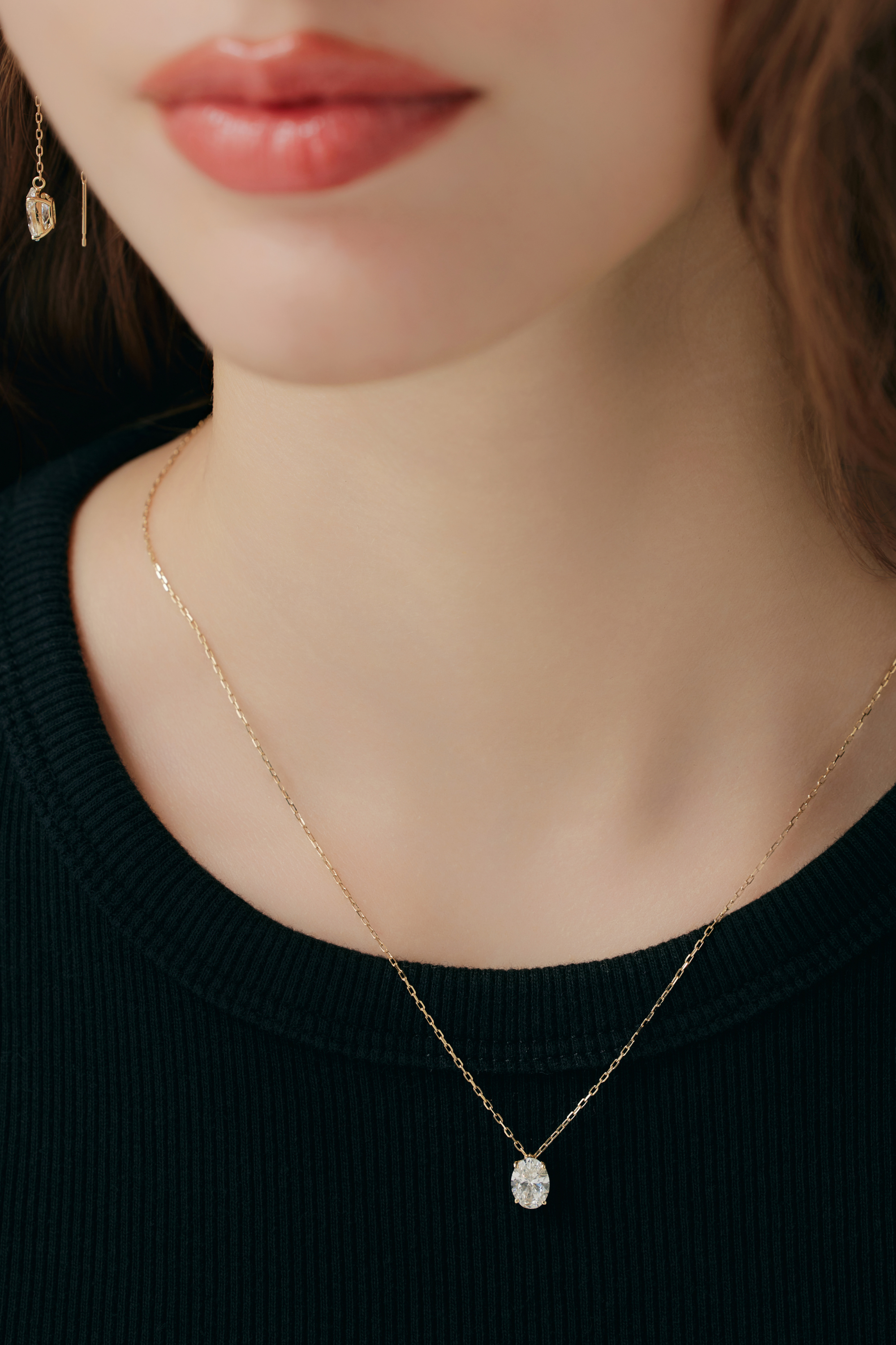 1.0カラットオーバルネックレス