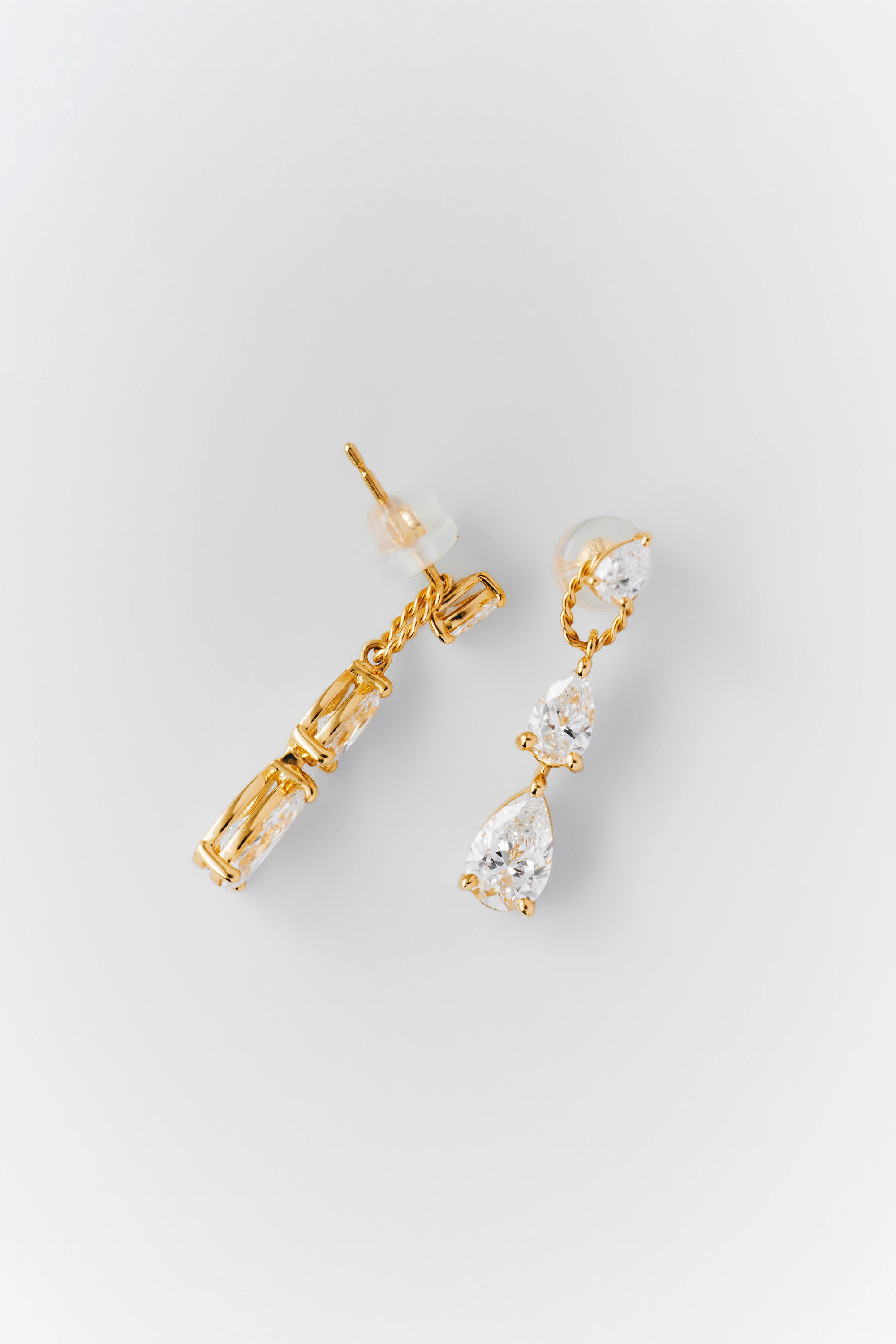 0.09カラットペアシェイプピアス/0.71カラットペアシェイプスイングパーツSET